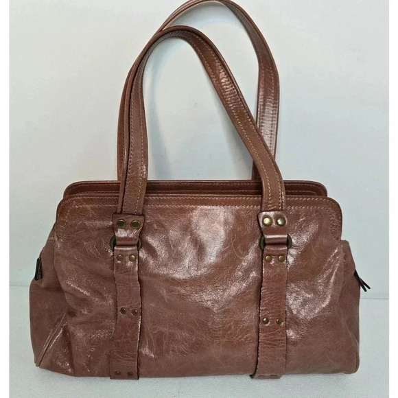 Rue Princesse Paris Distressed Leather Double Handle Shoulder Bag Handbag Tassel - Picture 4 of 12